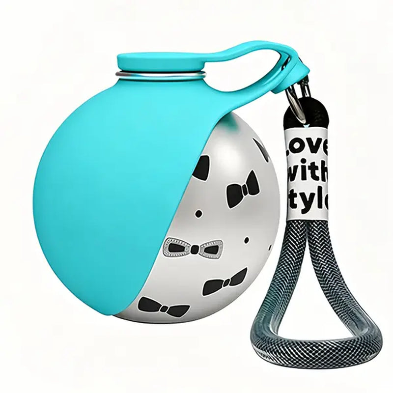 Portable Pet Water Bottle with Foldable Silicone Bowl – 285ml