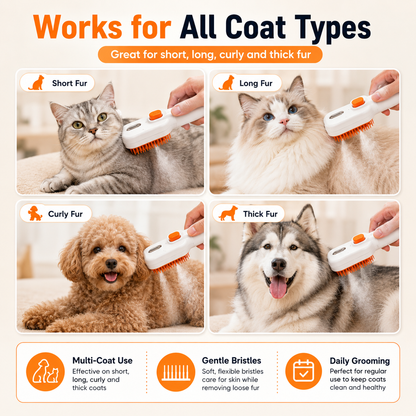 3-in-1 Pet Grooming Mist Brush