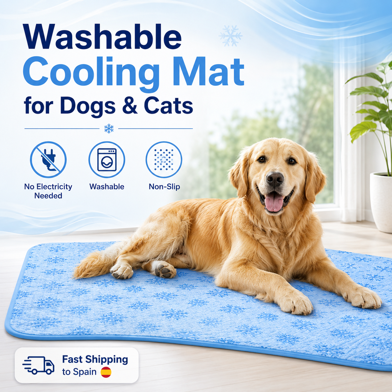 Pet Cooling Mat – Washable, Non-Slip and No Electricity Needed