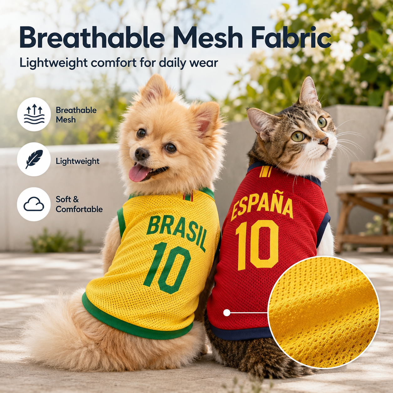 Breathable Soccer Pet Jersey for Dogs and Cats | Lightweight Pet Shirt