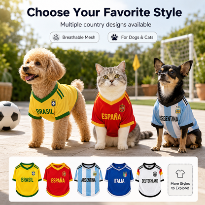 Breathable Soccer Pet Jersey for Dogs and Cats | Lightweight Pet Shirt