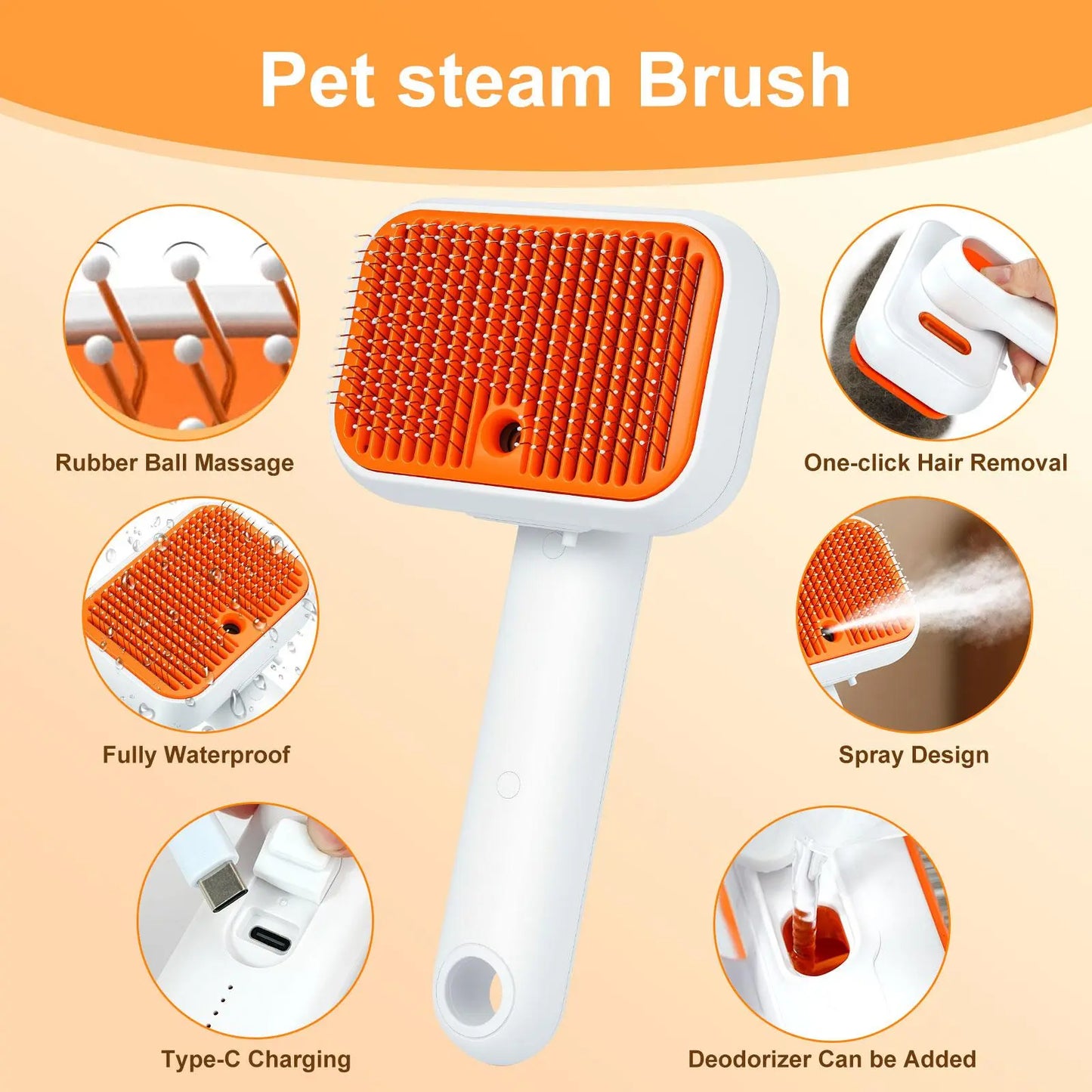 3-in-1 Pet Grooming Mist Brush